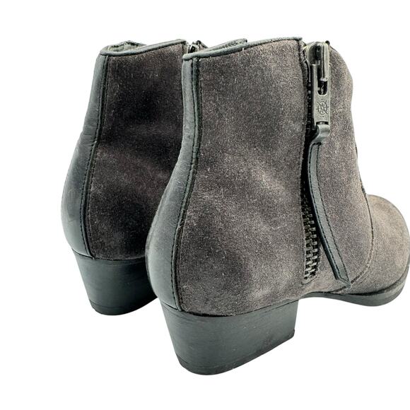 Bussola Alameda Gray Suede Leather Ankle Zip Up Western Booties Ankle Boots - Picture 8 of 13